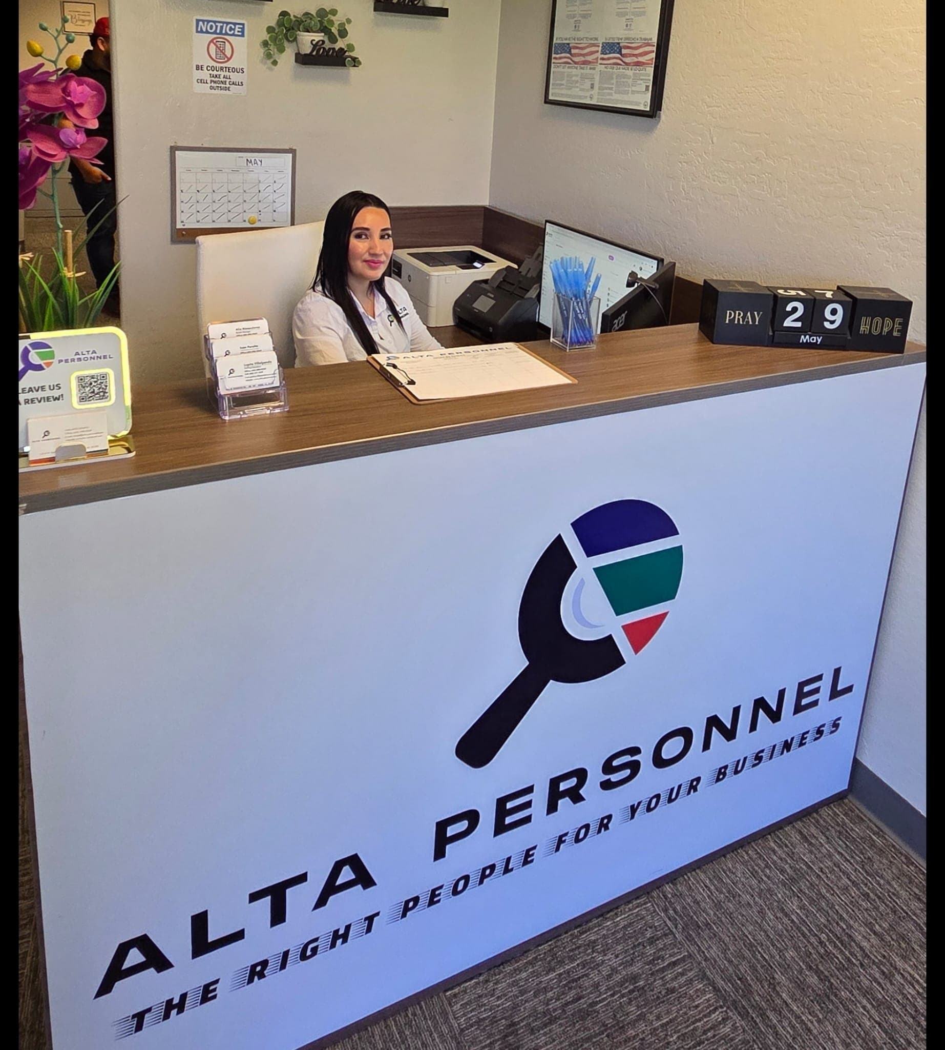 The Alta Personnel front desk
