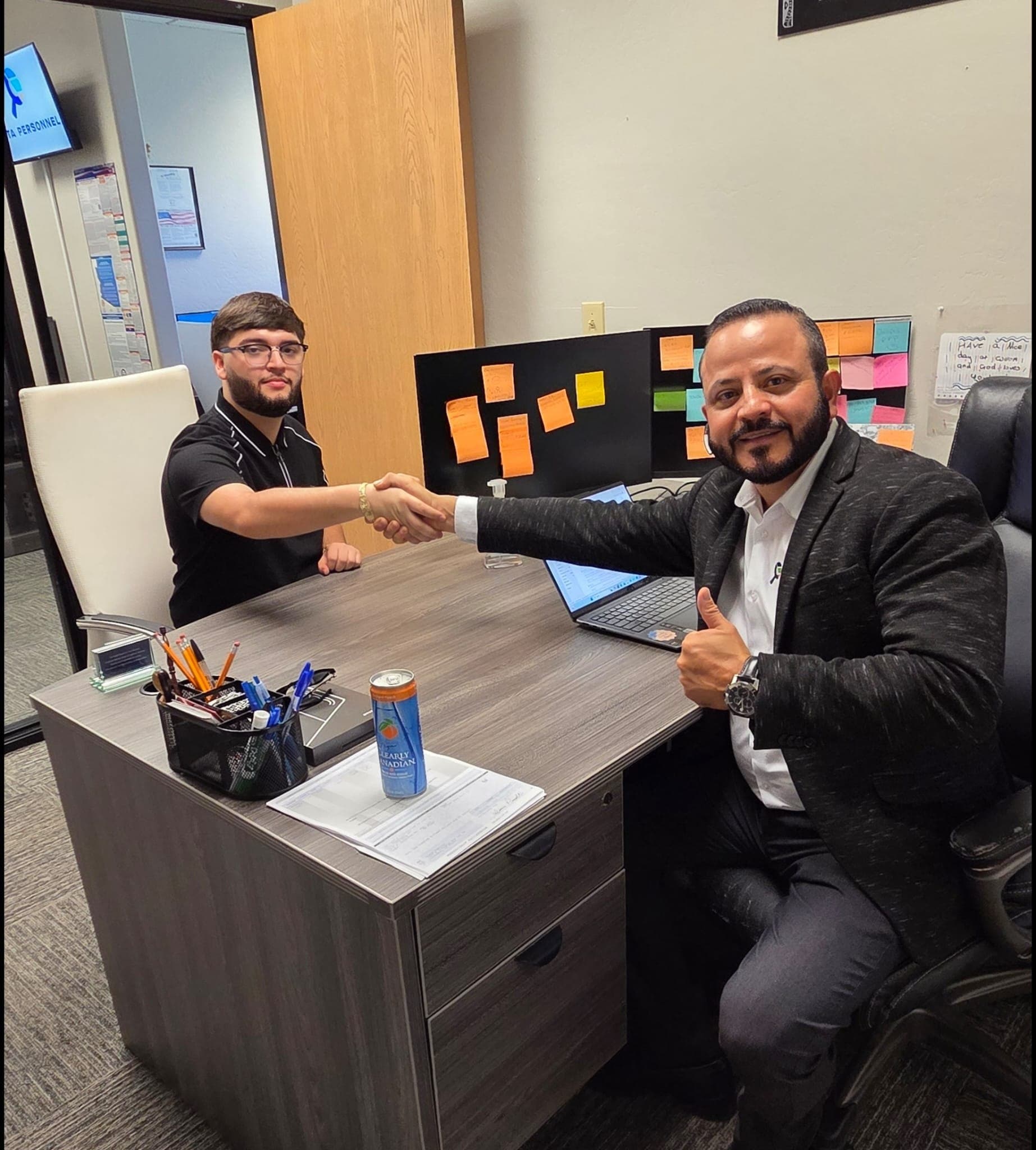 Ivan Peralta closing a deal at Alta Personnel